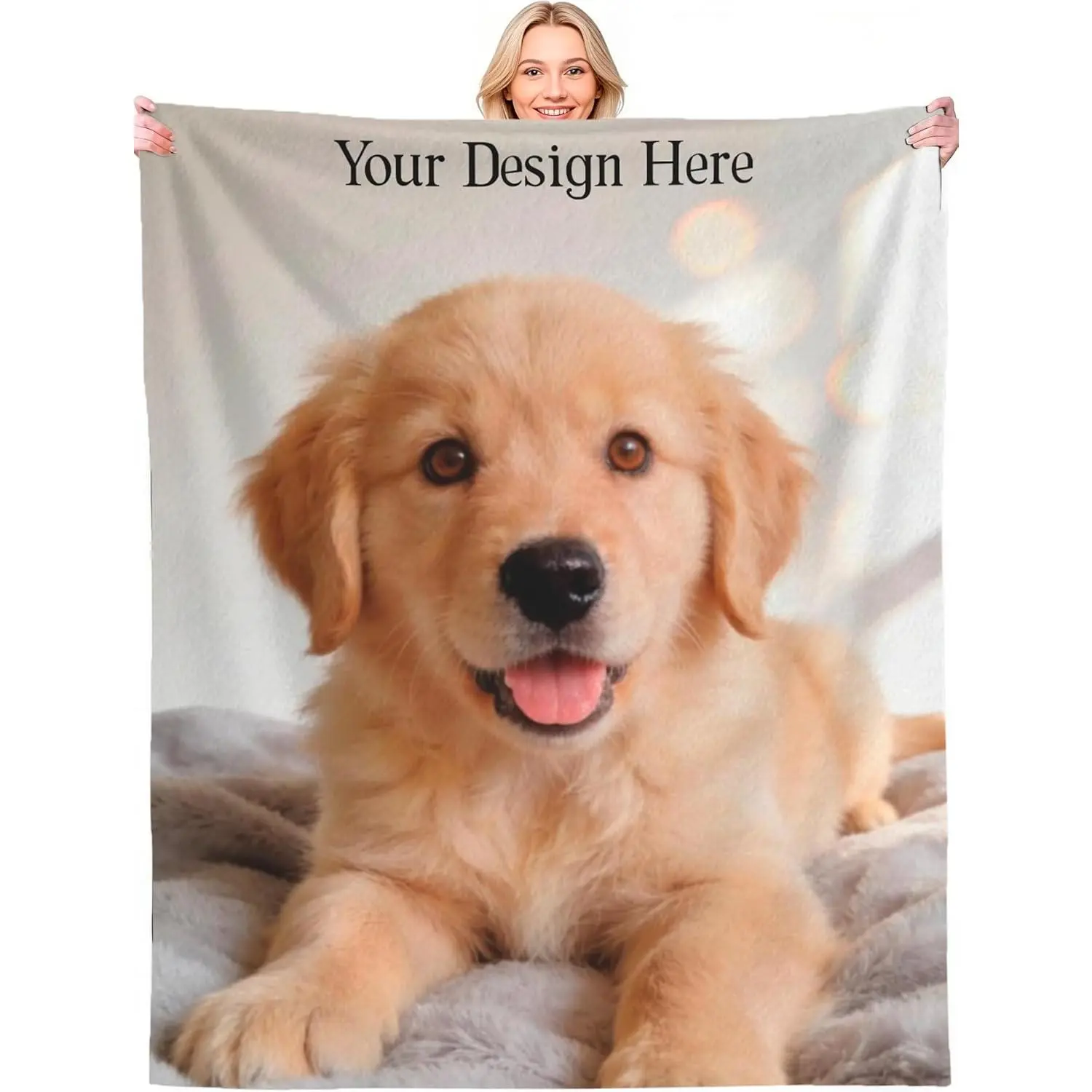 Custom 50"x60" Blanket Personalized Throw Blanket with Picture |   Flannel Throw Blankets for Adults Kid |   Upload Your Photo |   Birthday Christmas Halloween Fathers Mothers Valentines Gift
