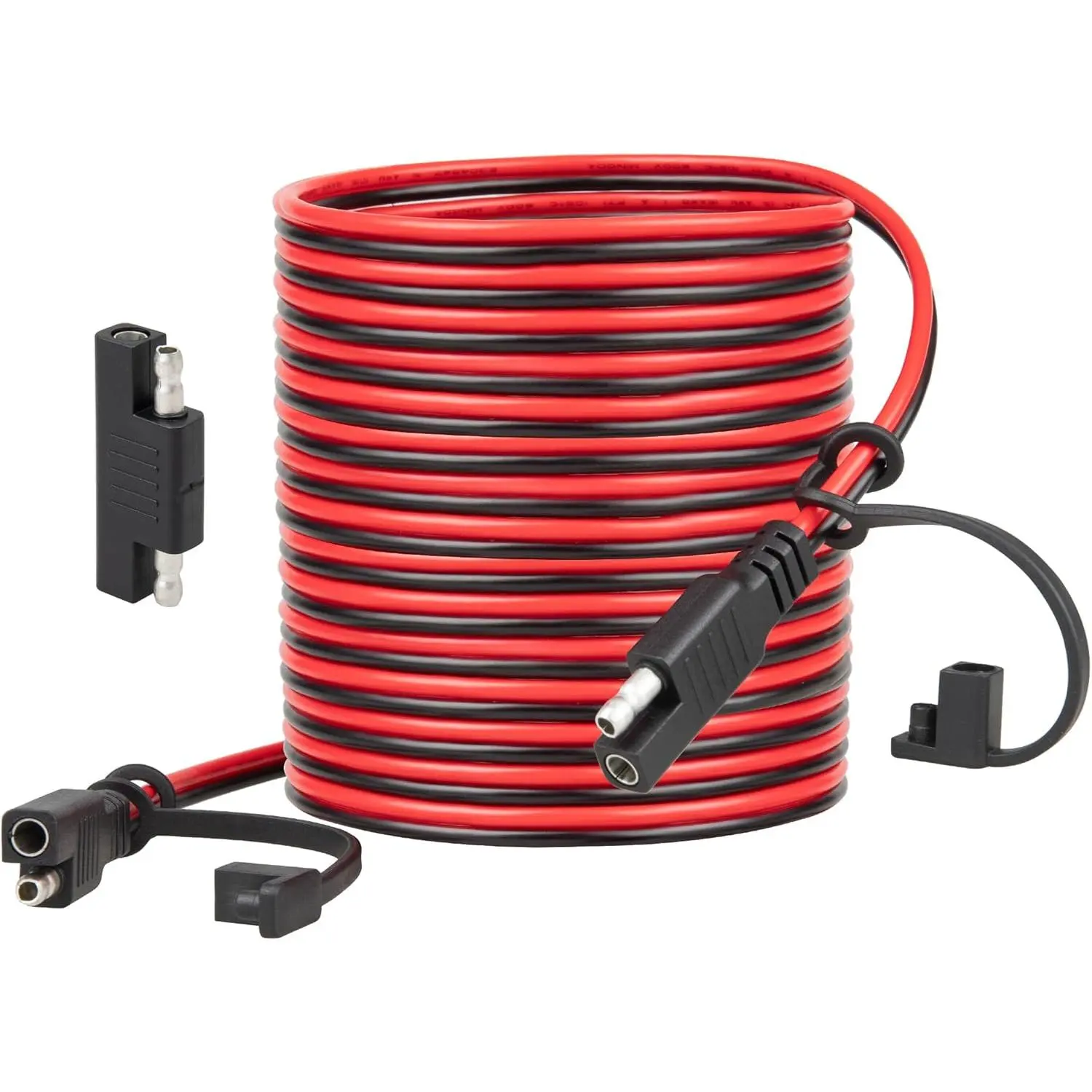 Battery Charger SAE Extension Cable 16AWG, 2 Pin SAE Quick Connector for Solar Panel,Automotive,Charging, Trolling Motor with Reversing Adapter