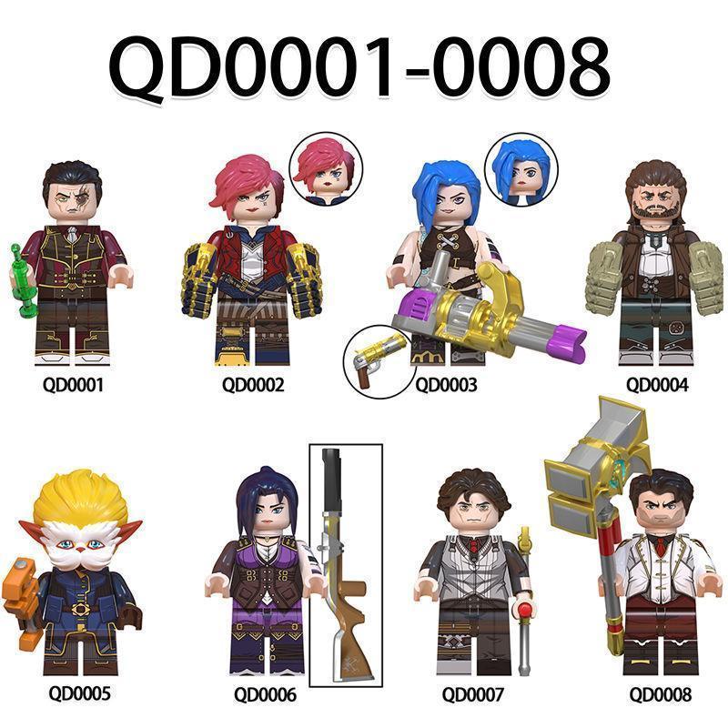 LoL QD001-QD008 Arcane Figure Jinx Vi Anime Figure Jayce Viktor Figurine Statue Model Collection Q Version Decoration Toy Gift popular