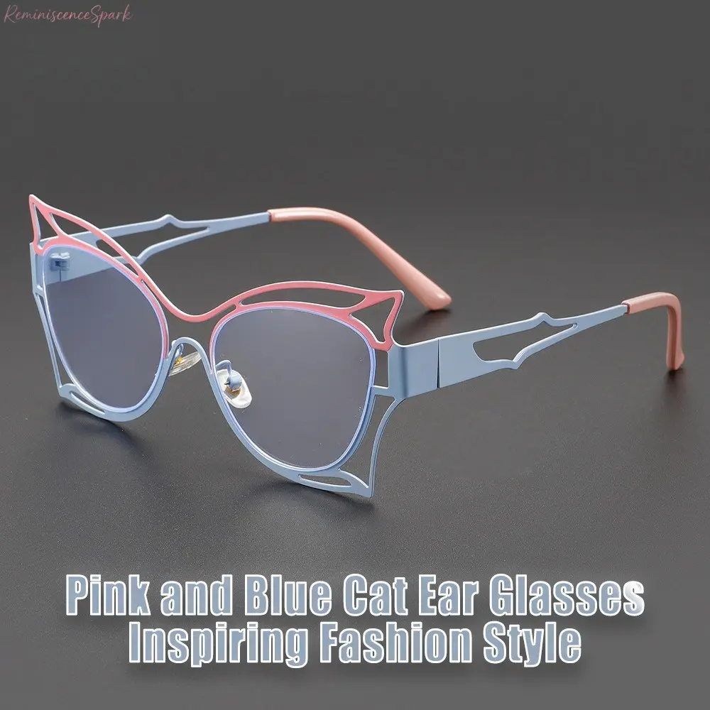 New Butterfly Frame Anti Blue Light Glasses, Spliced Metal Eyeglass Frames, Premium No-Makeup Eyewear For Office Work, Daily Wear, Study & Street Portrait Shooting