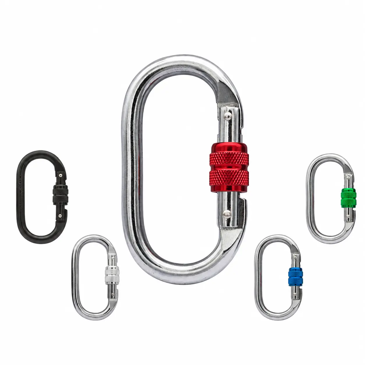 Heavy-Duty 25 kN Chrome-Plated O-Shaped Carabiner for Rock Climbing, Mountaineering, Tree Camping, Aerial Yoga Hammocks, and Outdoor Adventure Rigging – Durable Steel Locking Connector with Smooth Gate Action