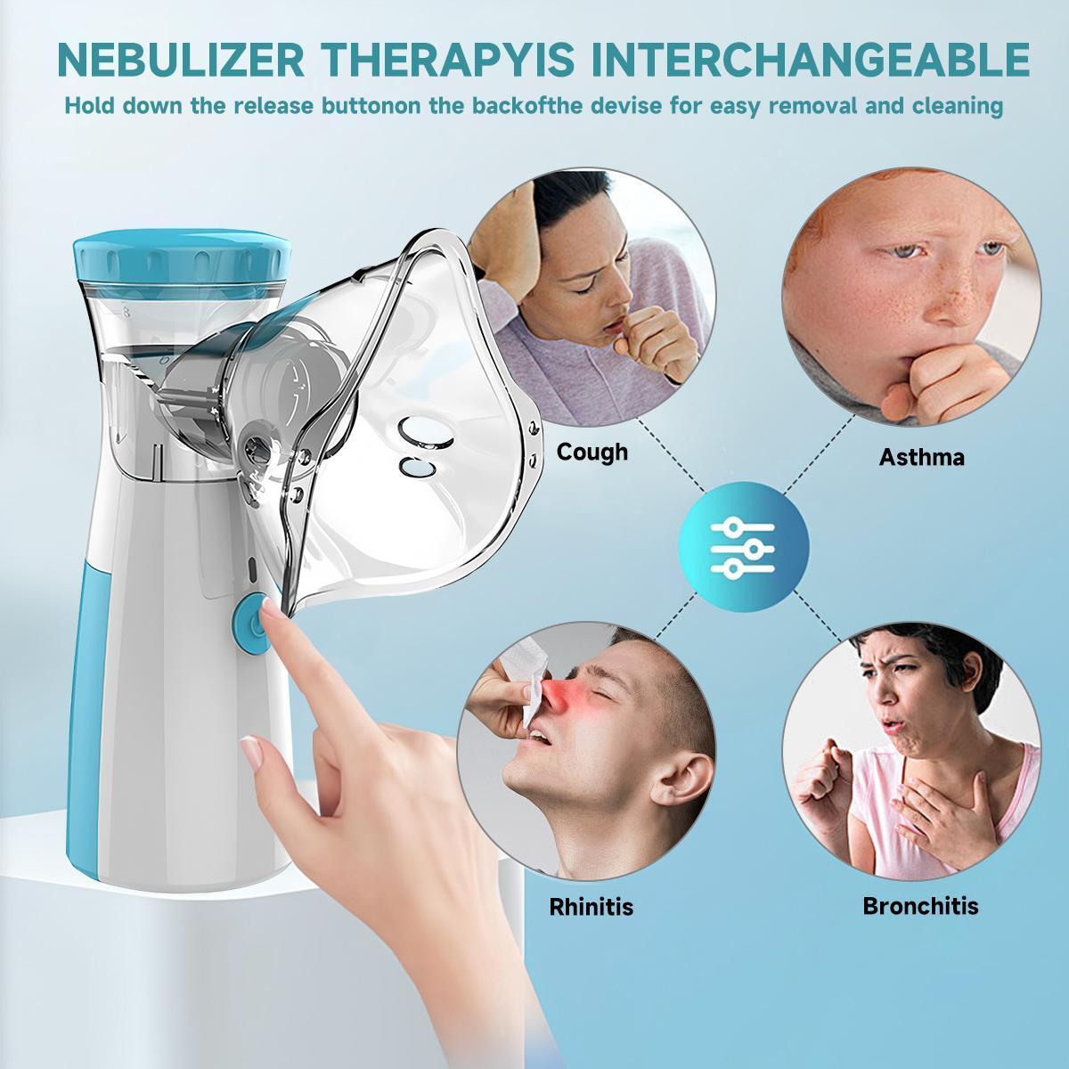 Portable Handheld Nebulizer,Mesh Spacer Machine with Accessories for Adult & Kid,Handheld Electric Atomizer for Breathing Issues for Travel Home Use,Gift for Mum