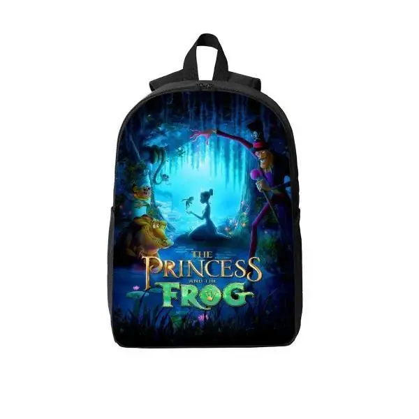 This *The Princess and the Frog*-themed backpack features breathable shoulder straps and side pockets, making it perfect for school and everyday use.