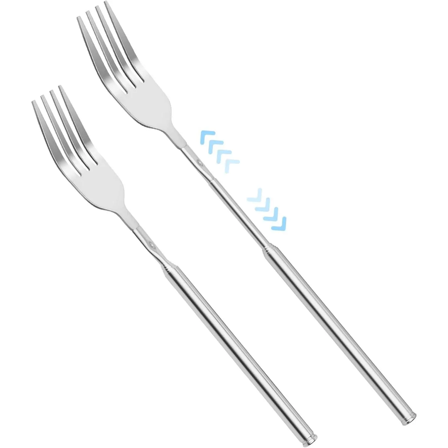 2 count Extendable Fork, 8.7 to 25.4" Prank Long Telescopic Forks