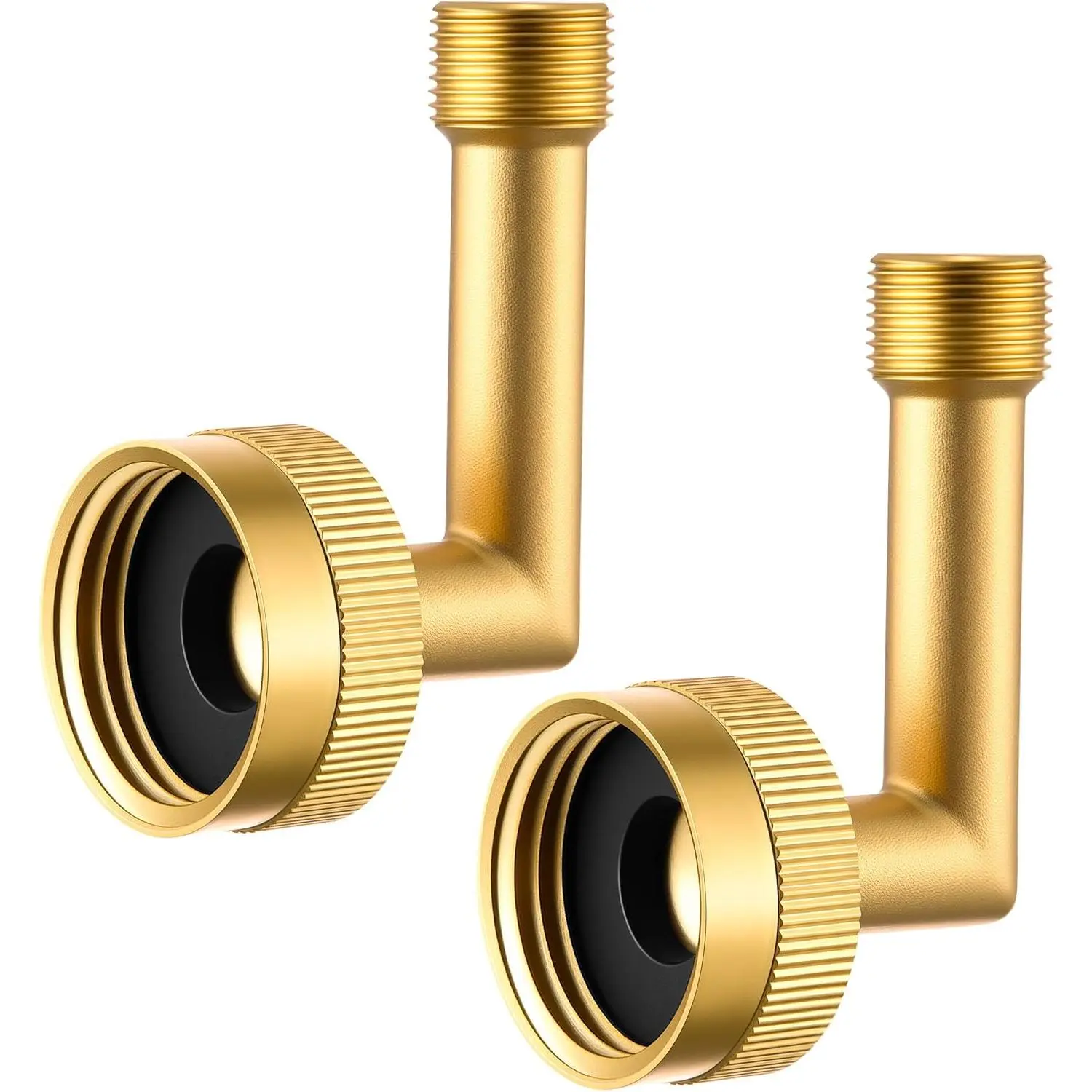 2 Pack 3/4 to 3/8 Hose Adapter, Dishwasher Rotatable Elbow Pipe | 90  Gooseneck Solid Brass Pipe Fittings Hose Elbow for Dishwasher Water Gas Tube Systems