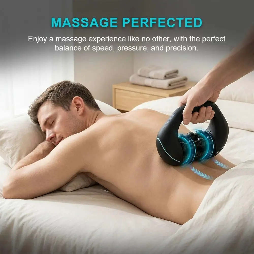 Summer Camping Massage Device, Electric Handheld Relaxation Roller, Muscle Massagers, USB Charging, Adjustable Speed, Portable, Ideal for Gym, Home, Office, Travel