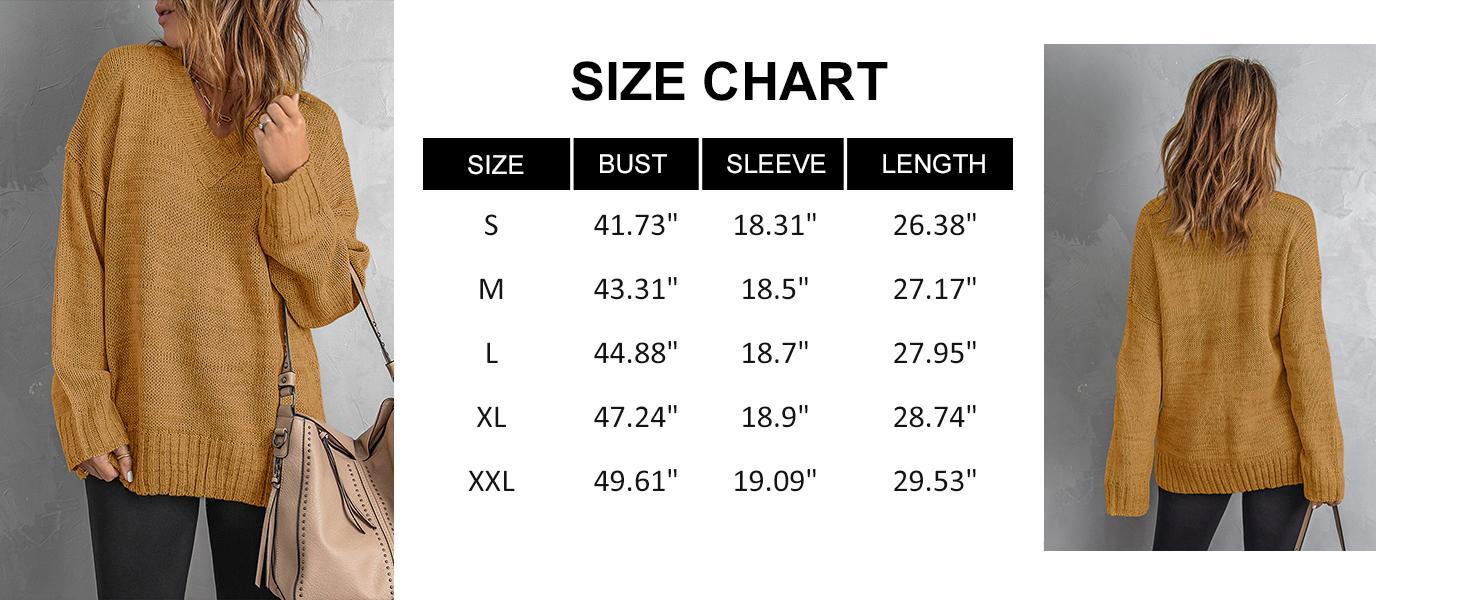 Imily Bela Womens Loose Sweaters Sexy V Neck Long Sleeve Solid Knitted Jumper Pullover Sweatshirt Tops