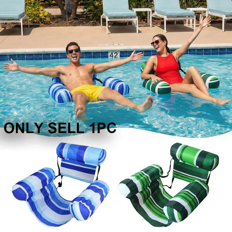 Adult Portable Foldable Inflatable Pool Hammock, PVC Three-Tube Water Float Lounger for Beach & Home Swimming Pools, Travel-Friendly, Pool Floatie, Inflatable Pool Floaters, Pool Inflatables, Pool Floaties, Portable Pool Floats