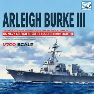 Dream Dm70022 1/700 Scale Usa Navy Arleigh Burke-Class Destroyer Model Kit, Collectible Model, Detailed Military Ship Hobby Build Set, Perfect for Collectors