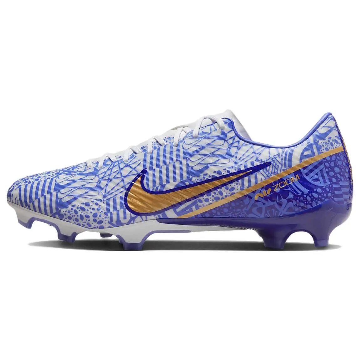 Nike Zoom Vapor 15 Academy CR7 Men's Multi-Ground Soccer Cleats – Blue and White, Cushioned, Non-Slip, Durable Verifiable, with credentials and supporting global authentication