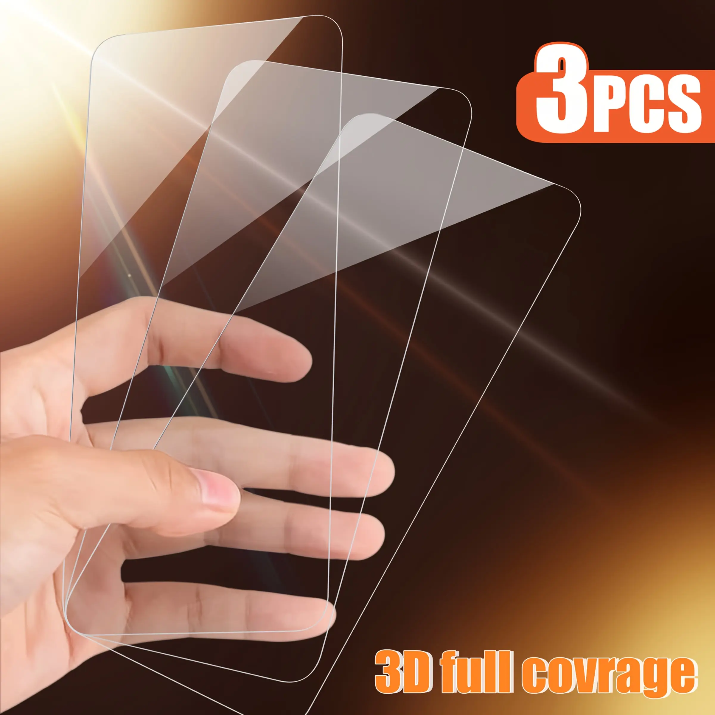 3D Full Screen Curved Tempered Glass Film for iPhone X/XS/XR/11/12/13/14/15/16/17 Pro/pro Max, Anti-Fingerprint, High Transparency, Self-Adhesive