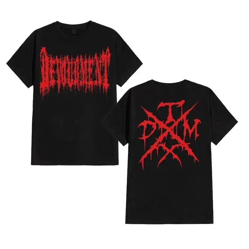 Double-Sided Death Metal Band T-Shirt, Devourment & Pure Apocalyptic Embludgeonment Merch, Sports Top for Outdoor Activities