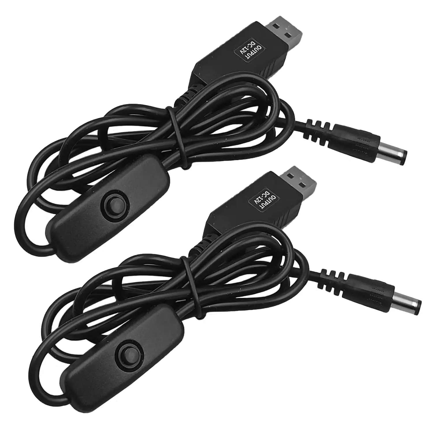 USB   with Inline  for Backup Camera | DC 5V to 12V  Step Up Converter Power Cord for Various Small Devices(2 Packs)
