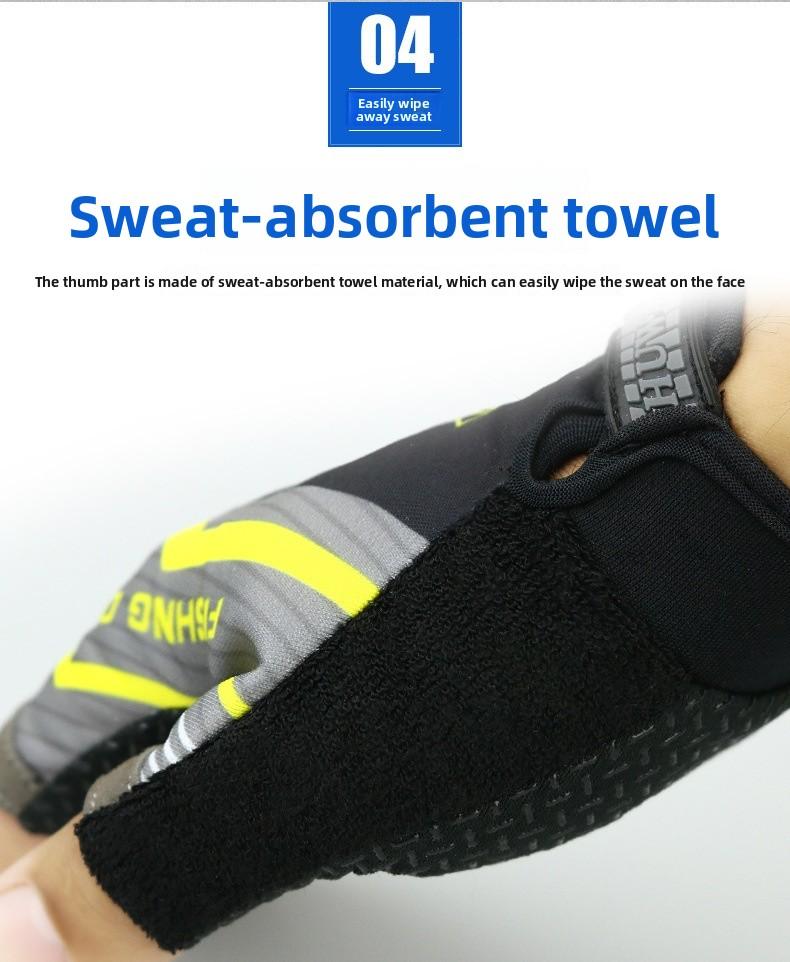 Cycling Lure Fishing Gloves UV Protection Windproof Breathable Cut-Resistant Non-Slip Three-Finger Gloves for Spring Summer Winter Sports Fishing Gear