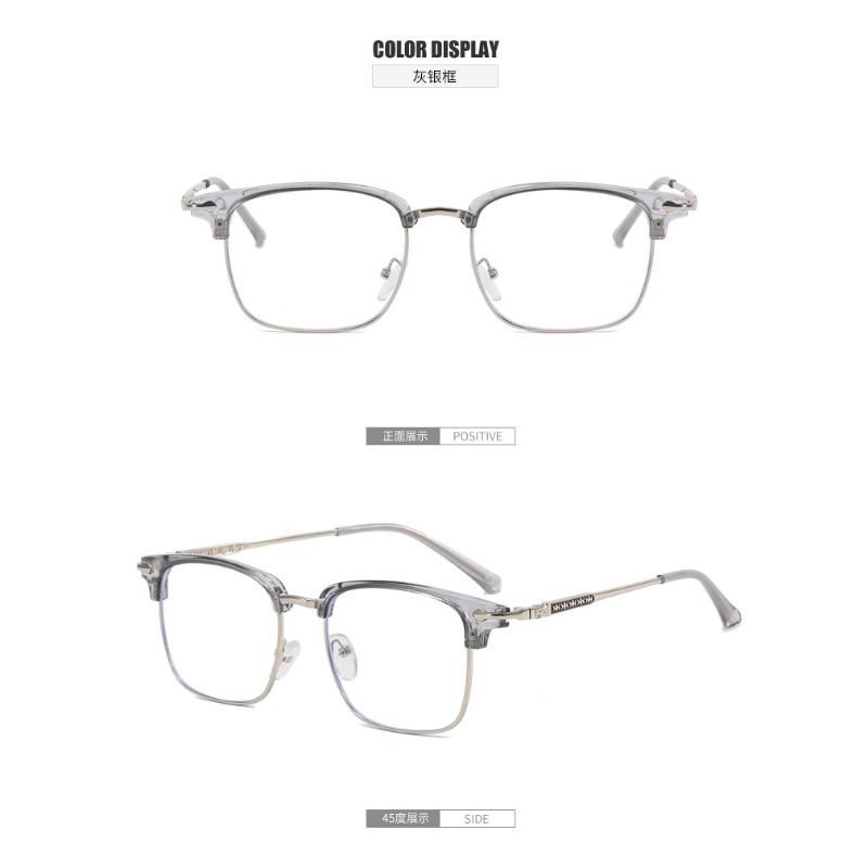 Same Style Retro Eyebrow Frame Glasses | Tech Nerd Handsome Men'S Fashion Trendy with Full Rim, Rectangular Shape, PC Frame, Resin Lenses, TR90 Temples