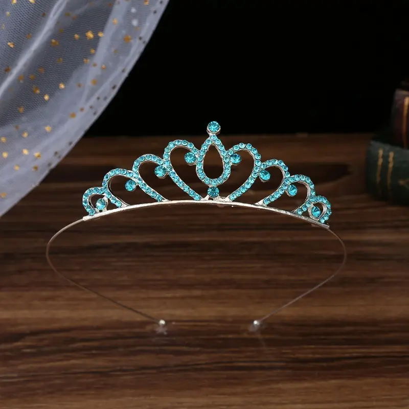 European Metal Rhinestone Crown Headband Birthday Party Cake Decor Hair Accessory, Anniversary, Plain, Elegant, Fashion, Casual, Evening