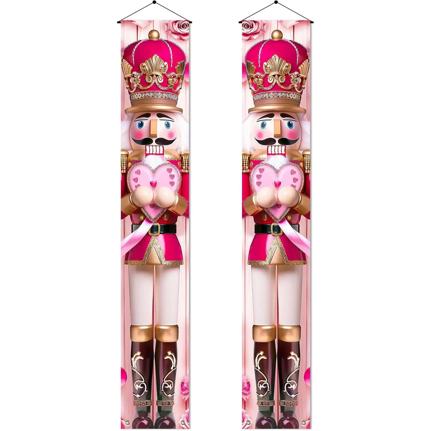 Valentines Day Door Banner Nutcracker Porch Banner Set for Front Door Porch Entryway Valentine Decorations  Love Theme Party Decor for Wedding Anniversary Indoor Outdoor 71x12 Inch