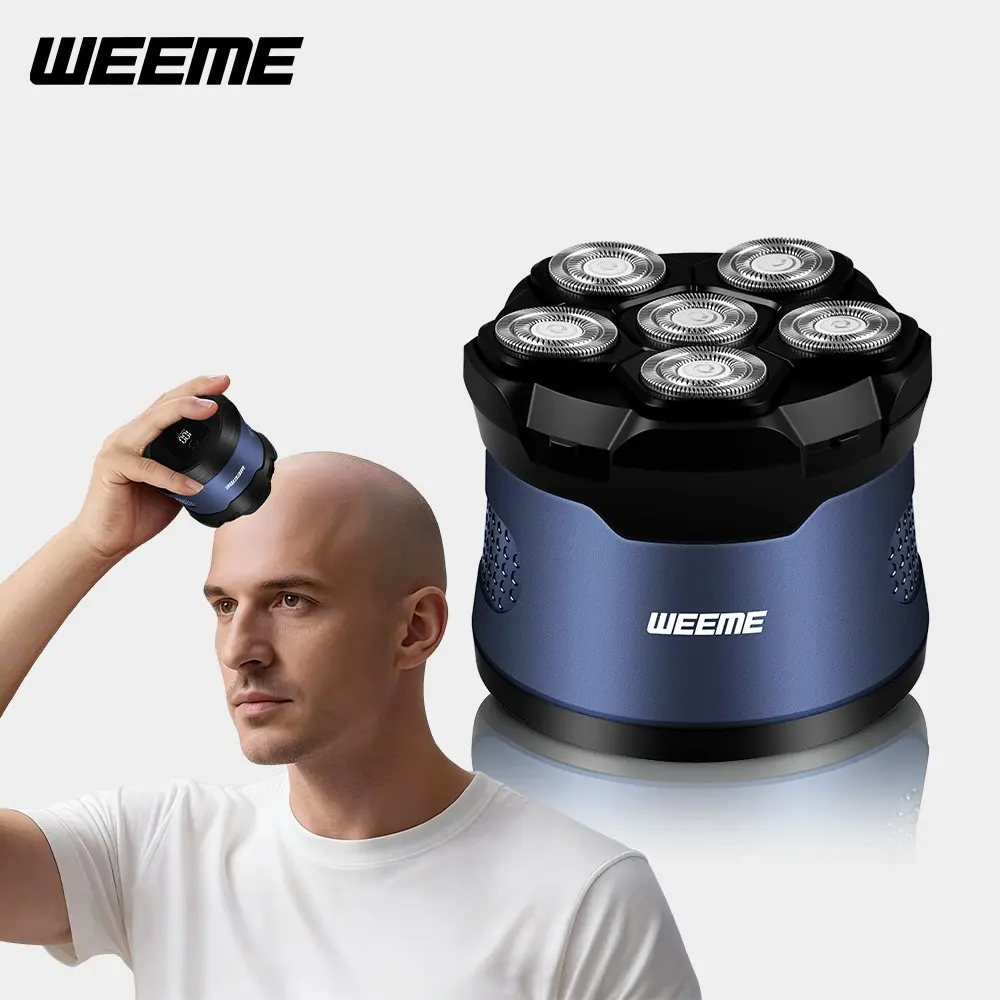 Weeme Head Shavers for Bald Men, Electric Shavers Razor, Rechargeable Bald Head Razor, Magnetic 6D Rotary Shaver, Men's Grooming Kit, Body Hair Shaver