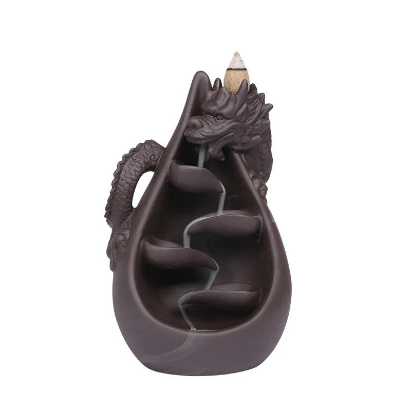 Dragon Design Incense Burner, Waterfall Backflow Incense Holder, Aromatherapy Ornament, Creative Gifts, Home Decor, without Incense, Scented