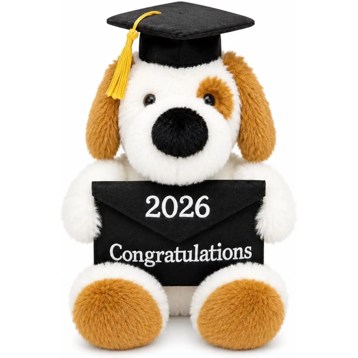 8-Inch Cute Puppy Graduation Plush Animal - Class of 2026 Keepsake with Cap & Diploma Envelope, Plush Fabric Soft Gift for Teens & College Grads (Festive Party Supplies)