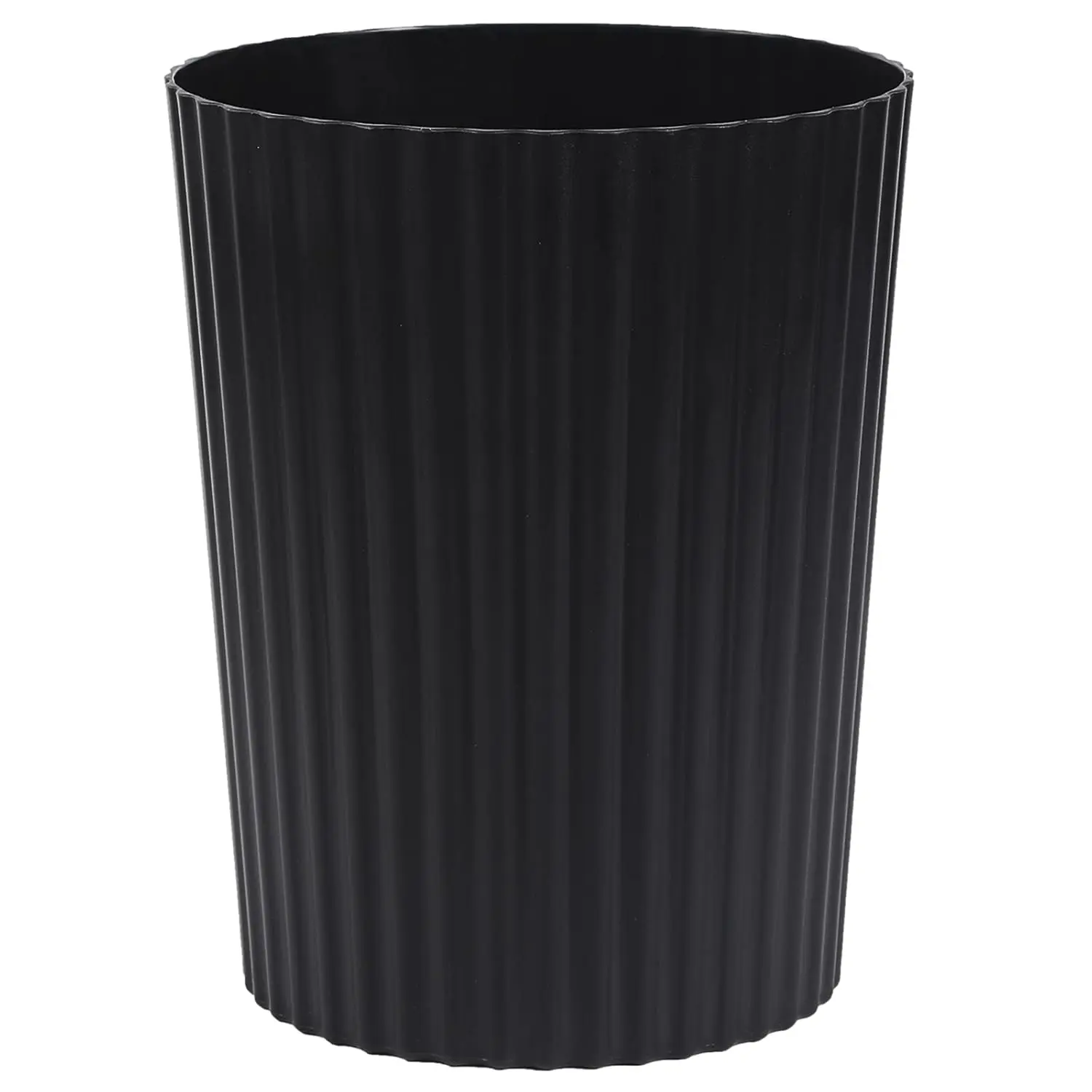 Small Trash Can Plastic Wastebasket Round Garbage Container Bin for Bathroom, Kitchen, Bedroom, Home Office, College Dorm, Black