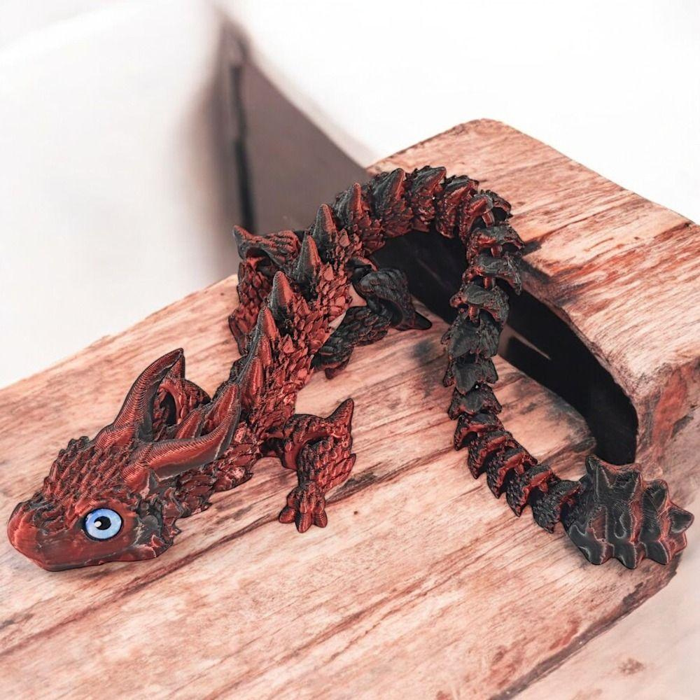 Simulated Eye 3D Printed Dragon All-in-one Molding Chinese Dragon 3D Printed Diceratops Dragon Rotatable Flexible
