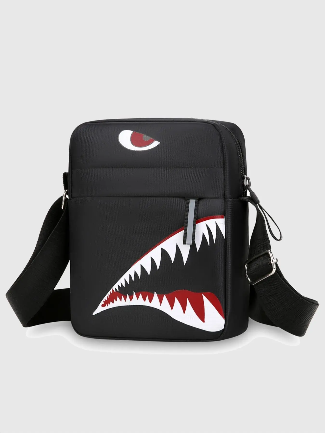 Men's Shoulder Bag Crossbody Backpack Sling Crossbody Bags Cartoon Casual Shark Pattern Small Square Bag Single Shoulder Bag Lightweight Gift Fashion Crossbody Bag