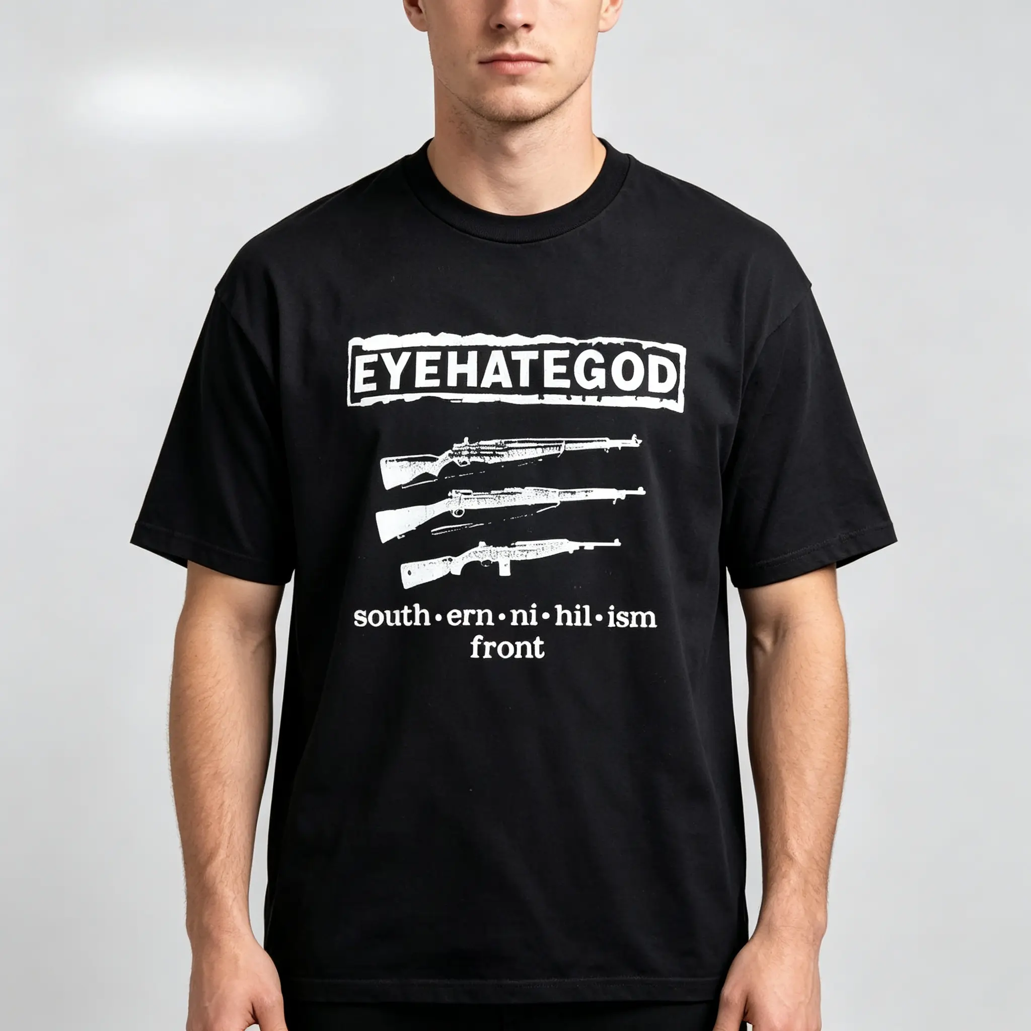 Black Graphic Short Sleeve Shirt Vintage Eyehategod 2009 Tour Unisex Men Women Summer Casual Tops Trendy Heavy Metal Band Tee Retro Music Fan Clothing