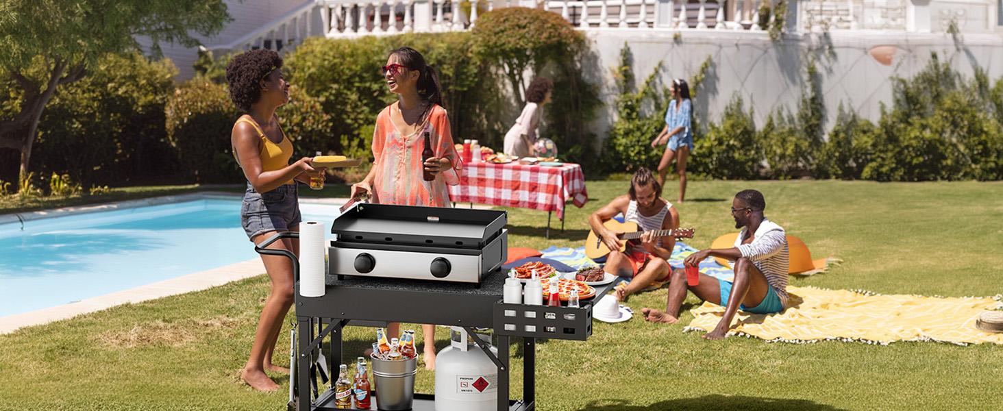 Leteuke Grill Cart for Blackstone Griddle, Portable Outdoor Grill Table, Foldable Cart Table with Wheels for Ninja Grill, Grill Cart Fit 17 Inch Or 22 Inch Griddle, BBQ Prep Table with Seasoning Tray camping furniture picnic Barbecue Leteuke Grill Cart for Blackstone Griddle, Portable Outdoor Grill Table, Foldable Cart Table with Wheels for Ninja Grill, Grill Cart Fit 17 Inch Or 22 Inch Griddle, BBQ Prep Table with Seasoning Tray camping furniture picnic Barbecue