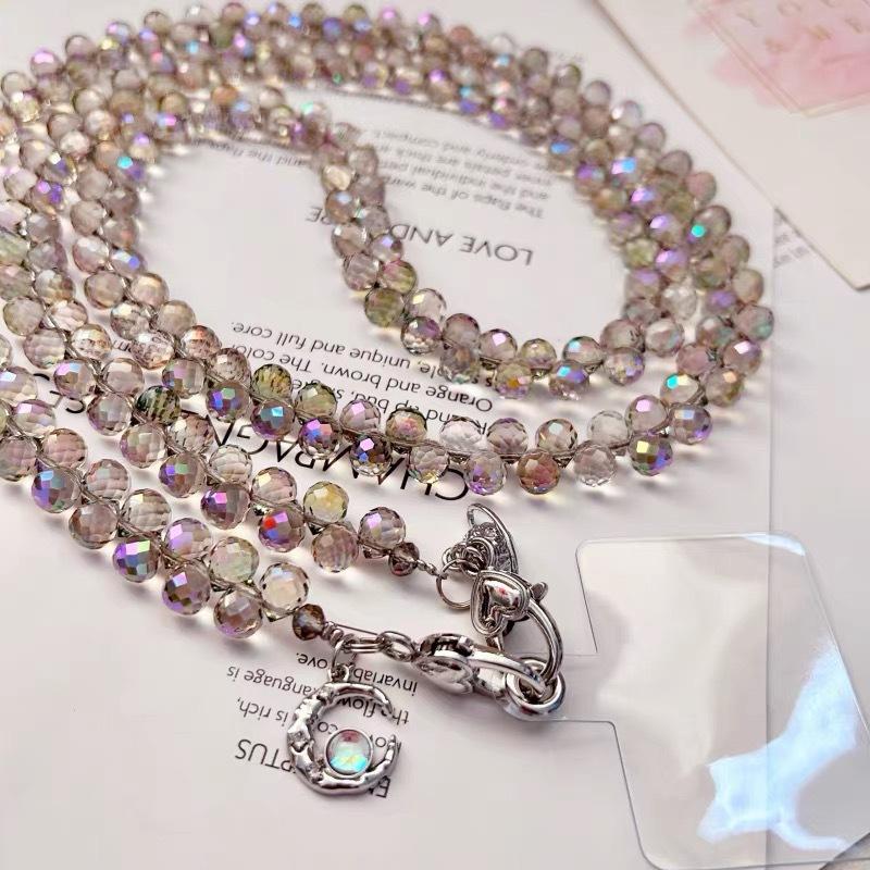Original crystal chain phone lanyard, long chain, handmade water drop crystal lanyard, crossbody shoulder strap, neck strap, bag chain, shiny