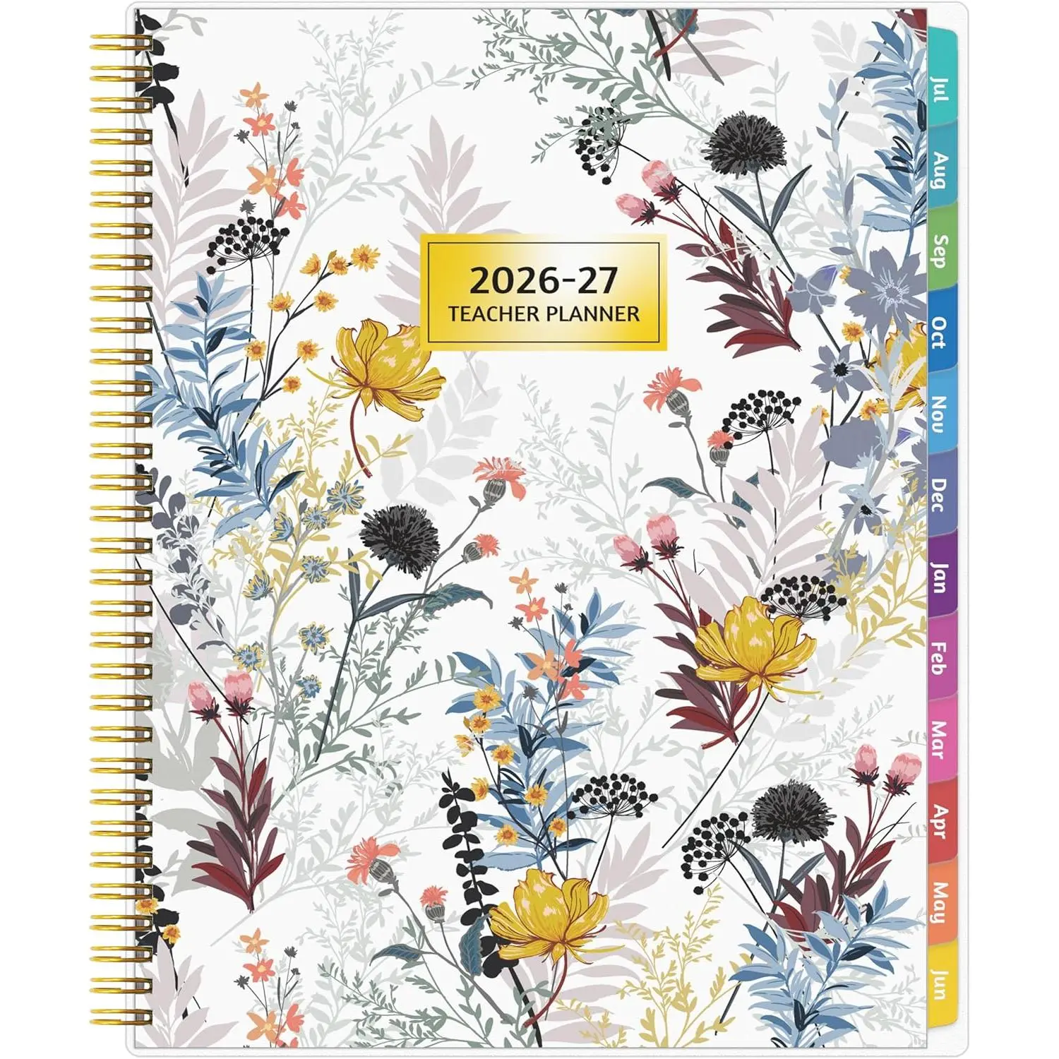 Teacher Planner 2026-2027, JUL. 2026 – JUN. 2027, Lesson Planner 2026-2027 Academic Year, with Tabs, Thick Paper, 2-Sided Pocket, 8.6″ x 11″ Daily Weekly and Monthly Calendar with 8 Periods
