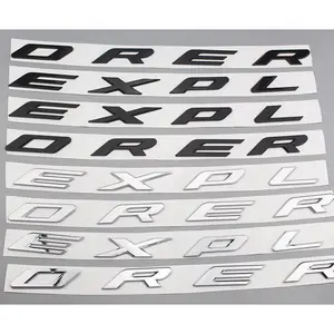 1X New 3D ABS Chrome Black EXPLORER Letters Car Front Hood Emblem Badge Sticker for Explorer 2011-2019 Car Styling Accessories