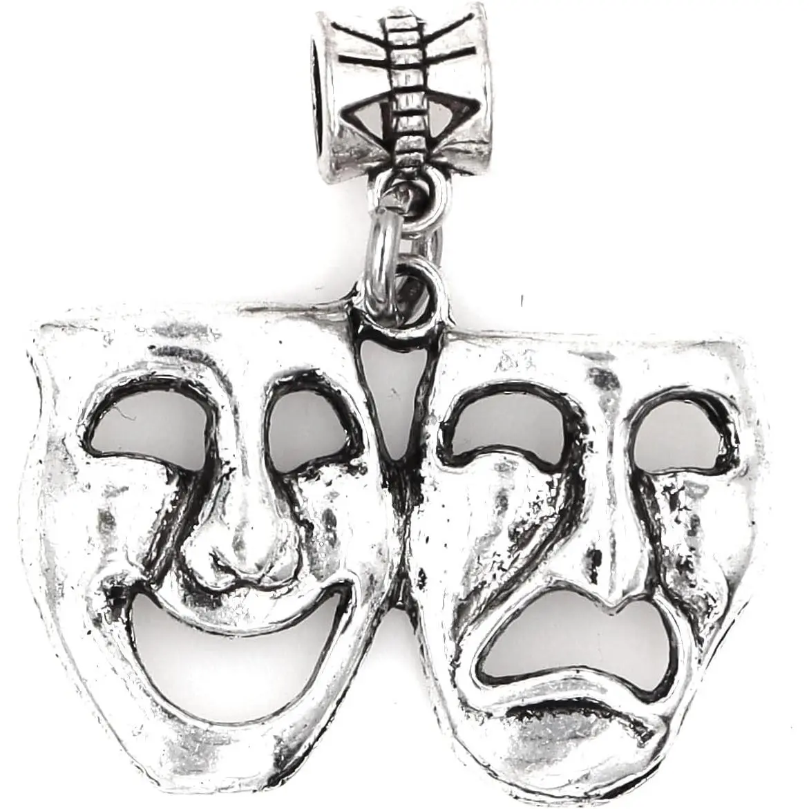 Comedy & Tragedy Mask Masque Broadway Musical Play Director Theatre Performer Actor Actress Entertainer Trainer Teacher Script Drama Bravo Dangling European Bead  90Ad