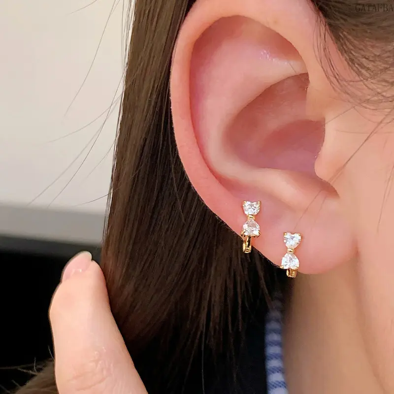 Sparkling Rhinestone Bow Hoop Earrings, Unique Premium Ins Style Sweet Elegant Click Hoop Ear Jewelry