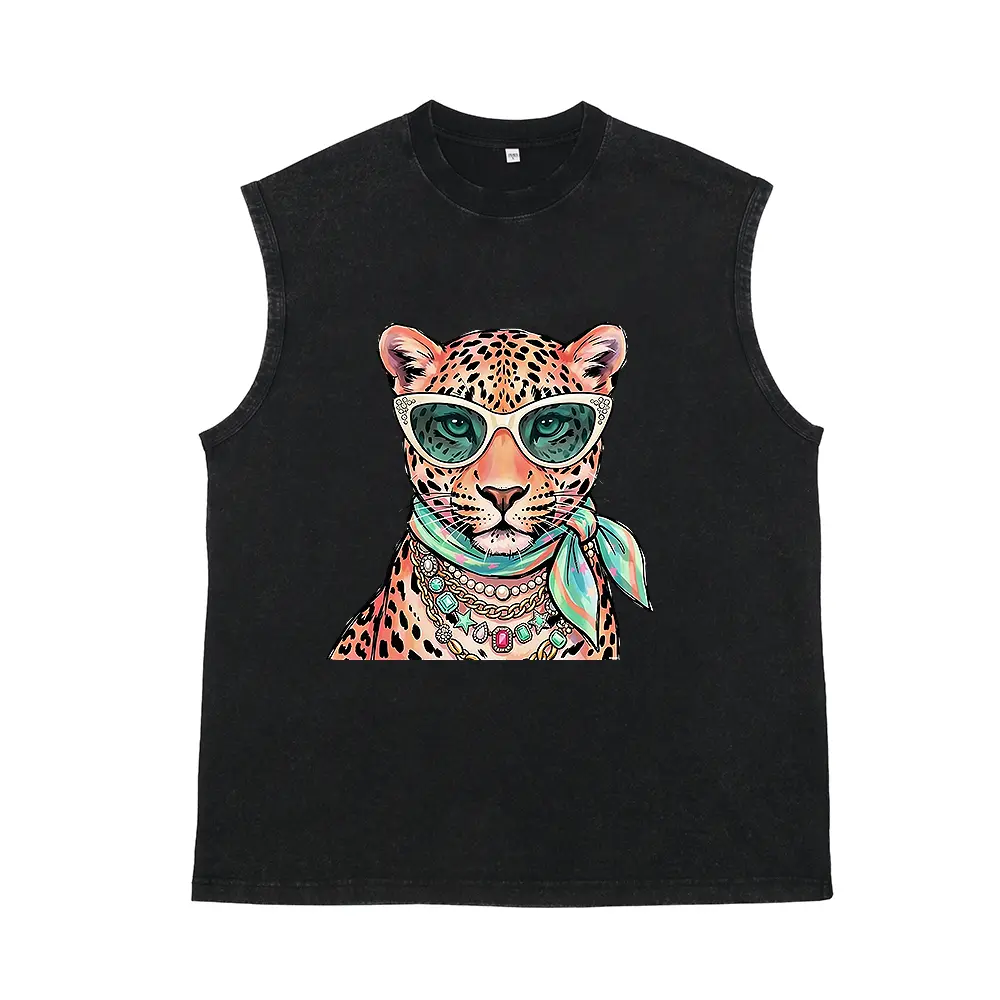 Glam Leopard, Fashion Cheetah Sublimation Design, Animal Print Clipart,Shiny Tropical Wild Cat Trend Aesthetic Fashion Gift Top for Grandpa Father’s Day Hip Hop Dad Summer Daily Present