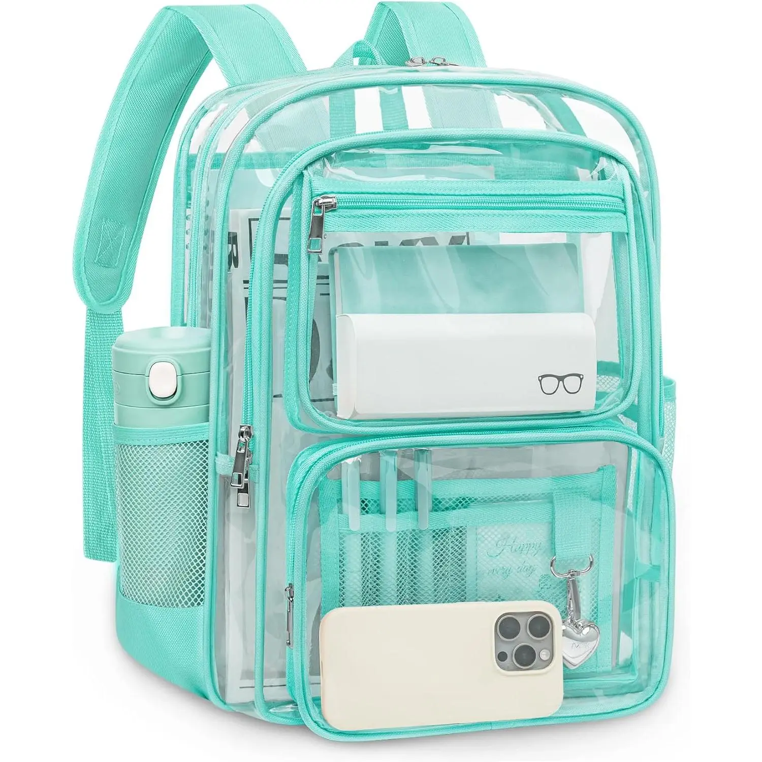 Clear Backpack for School 12 x 12 x 6, Heavy Duty PVC Transparent Bookbag