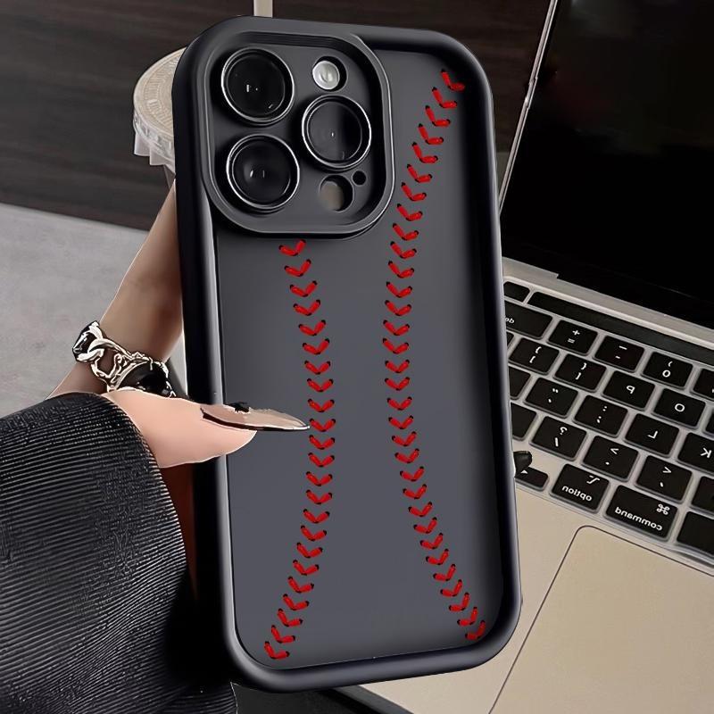 Baseball Phone Case for iPhone 17 16 15 14 Pro Max 13 12 11 XS Plus Shockproof Drop Protection Rugged Durable Silicone Cover Cellphone Protective.HMB57