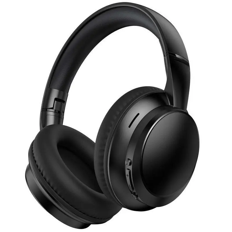 MOKATA Over-Ear Wireless Bluetooth HiFi Headphones with Microphone, 3 EQ Modes, Foldable Design, Black, Travel-Friendly
