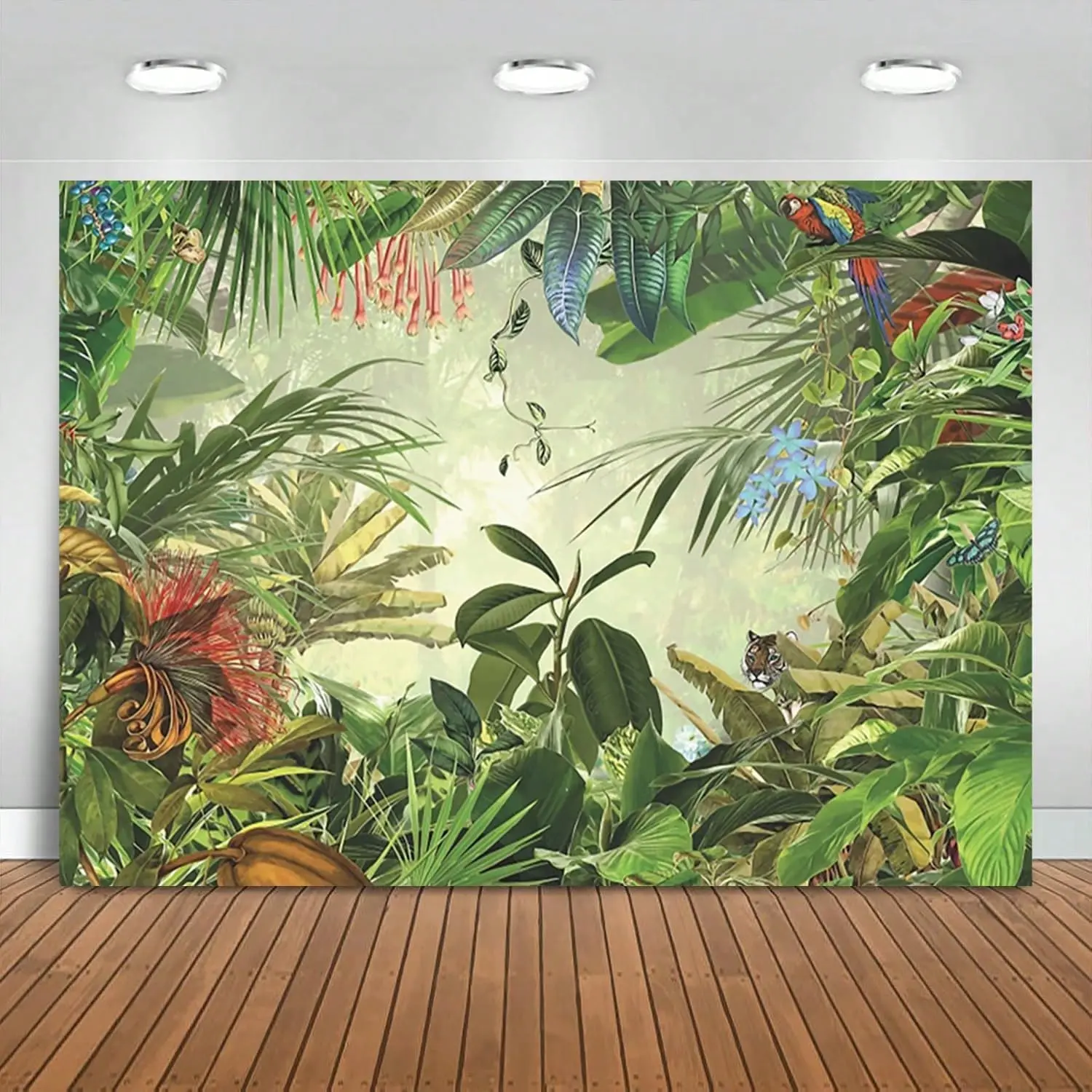 Premium Polyester Rectangular Jungle Safari Animal Tapestry - Lightweight Decorative Artwork, Rainforest Theme Party Backdrop Banner, Photo Background Wall Hanging, Gift for Birthday Event Home Decor Supplies, Wedding