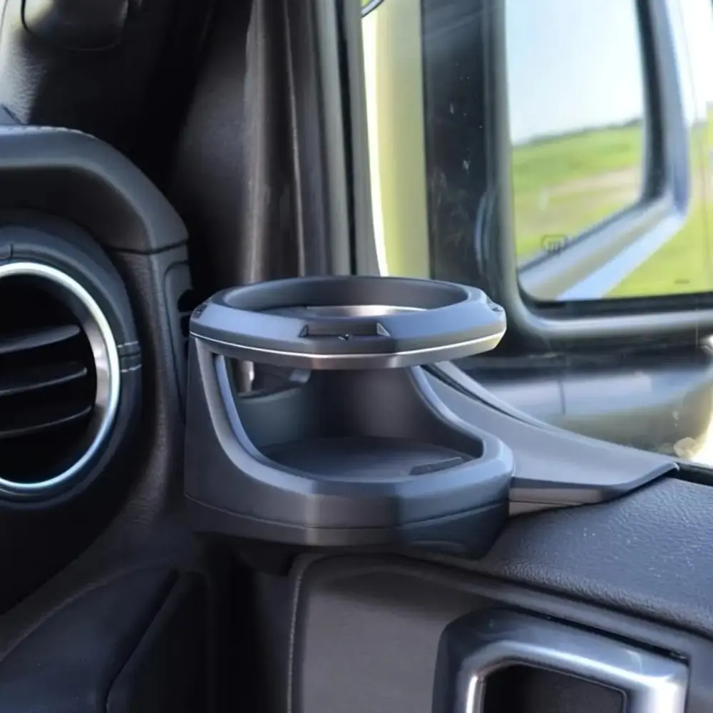 Left Driver Side Door Cup Holder (with Right Option) for 2018-2024 Jeep Wrangler JL JLU & Gladiator JT, ABS Plastic Interior Storage Organizer, No-Drill Perfect Fit Auto Accessory