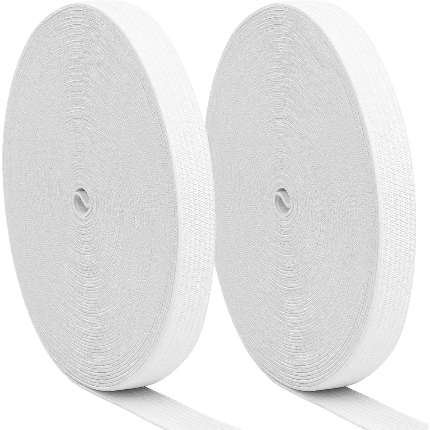32 Yards Elastic for Sewing, Elastic Band Knit Spool High Elasticity 0.6 Inch in Width, 2 Rolls for Sewing Waistband Clothes Pants Dress Belt Arts or Crafts DIY, 16 Yard/Roll (White)