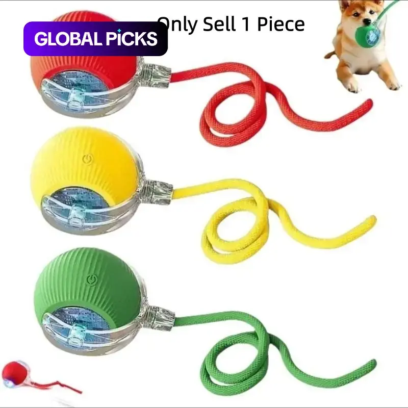 Smart Rolling Pet Toy, Automatic Rolling Ball, 360° Self-Rotating Light Ball with LED Lights, 3 Play Modes, Suitable for Cats and Dogs, USB Rechargeable Interactive Toy #GLOBAL PICKS