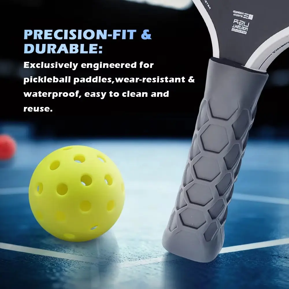 Pickleball Racket Tennis Racquet Beach Paddle Silicone Handle Cover Tennis Grip Non-Slip Durable Portable Universal Sports Gear Accessory
