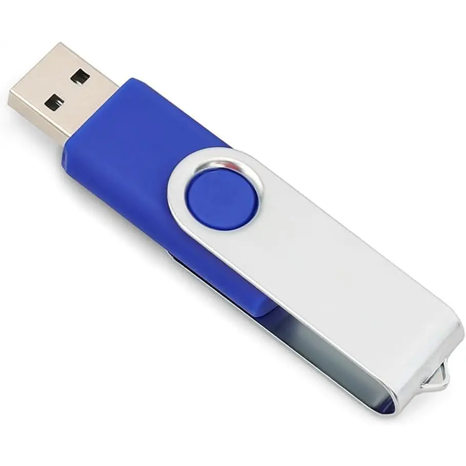 16G/32G/64G/128G Flash Drive,  Thumb Drive 2.0, High Speed Memory Stick, USB Drive, Rotated Design, Black/Blue/White (Blue, 16, GB)