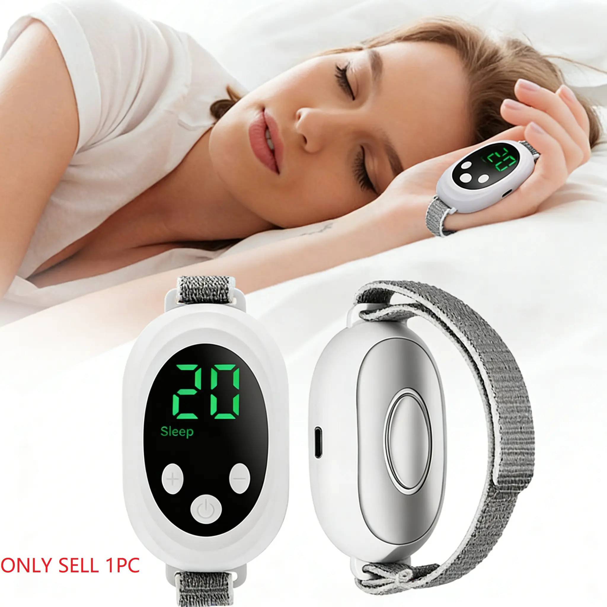 Handheld Sleep Aid Device, 20 Settings, Portable Massage Instrument, Home or Travel Sleep Helper, Compact Rechargeable Sleep Assistant