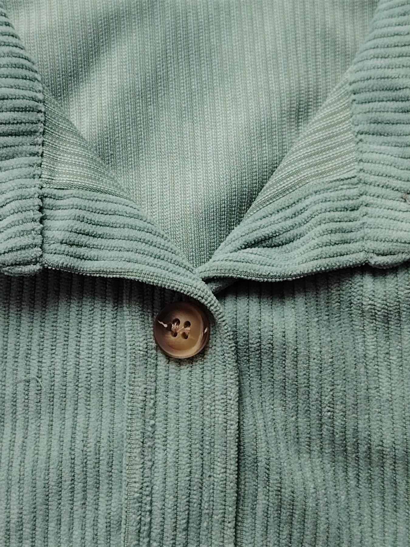 Women's Corduroy Button Shirt With Pocket, Long Sleeve Loose Drop Shoulder Style For Spring & Fall