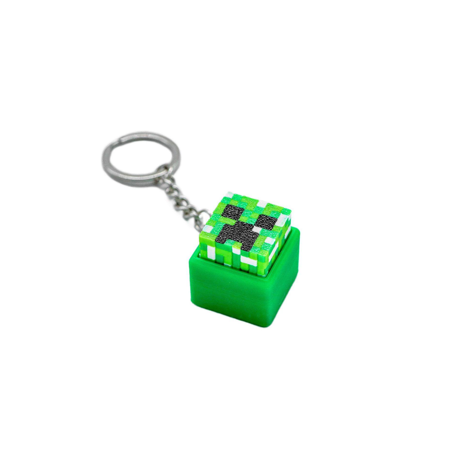 3D printed toy Minecraft stress-relief press-key mechanical keyboard feel clicker stress-relief keychain pendant