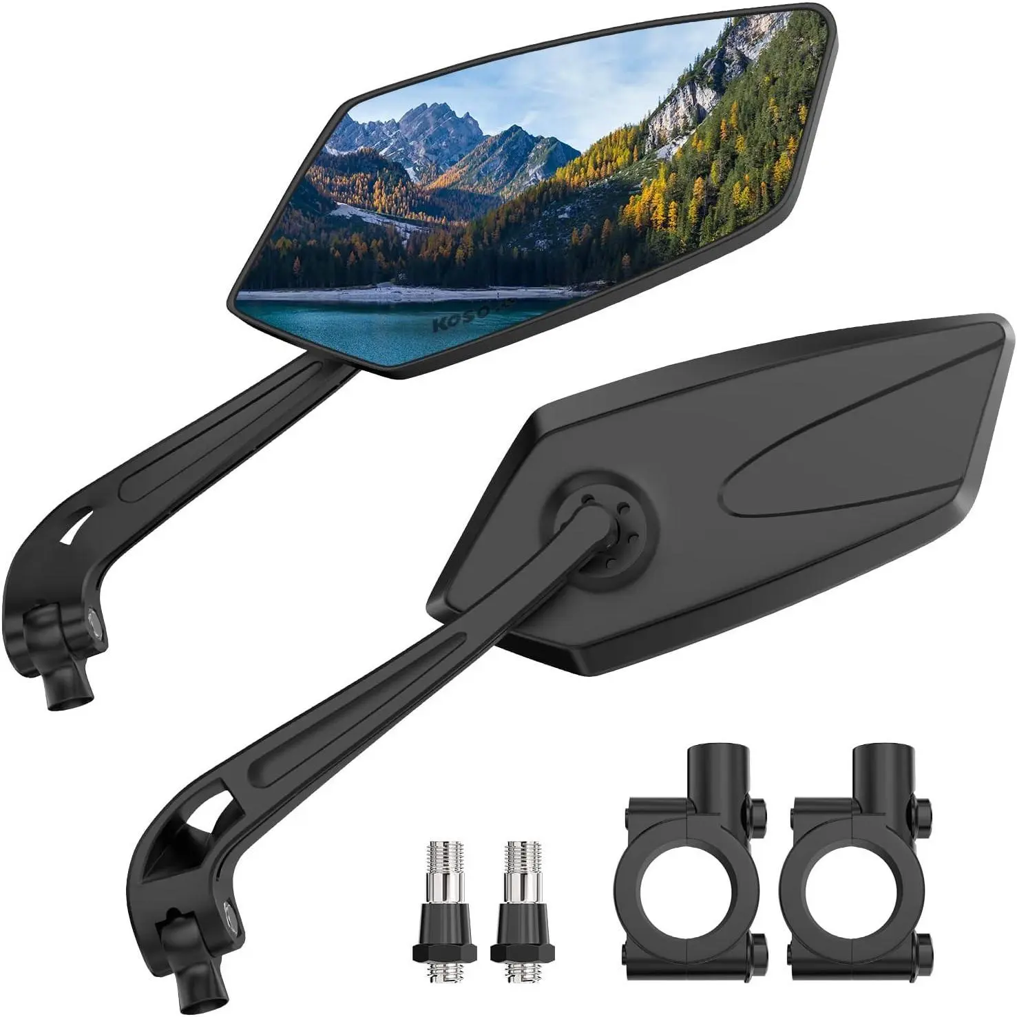 Bike Mirrors, eBike Mirrors for Handlebars, 360° Adjustable Safety Bicycle Rear View Mirrors, Scratch Resistant Glass Lens, Bicycle Universal Fit Accessories,Fit For Mountain Bikes, City Road Bikes, E-Bikes, Motorbike
