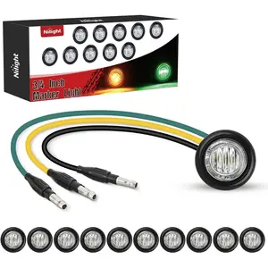 Nilight 3/4 Inch Dual Color Marker Light 10PCS Amber to Green Turn Signal Auxiliary Side Marker Clearance Indicator Bullet Lights 3 Plug IP68 Waterproof for Trailer Truck Pickup Camper RV ATV UTV Van Bus, Driving Lights, Wire