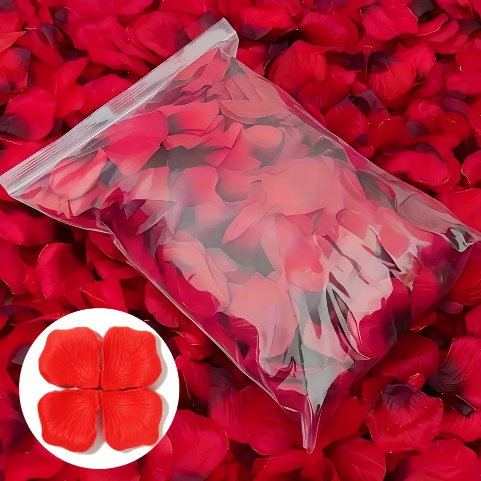 2000pcs/bag， Artificial petals, Decorative wedding roses artificial petals, artificial flower roses fake petals, wedding engagement proposal Valentine's Day supplies